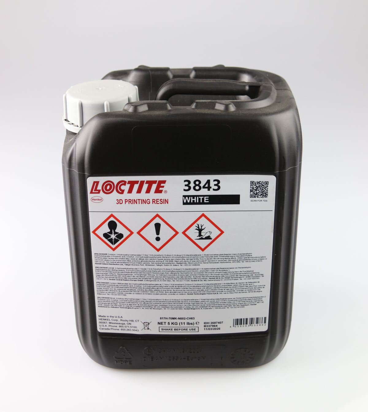 Resina Loctite 3D - 3843 - Preço do kg — frasco Branco