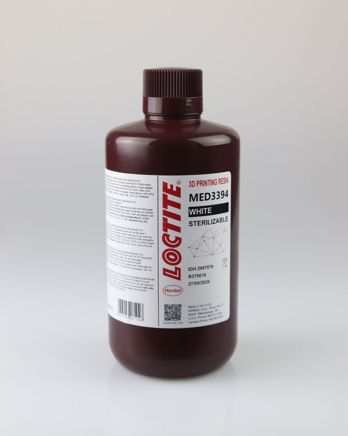 Resina Loctite 3D - MED3394 - Preço do kg — frasco Branco