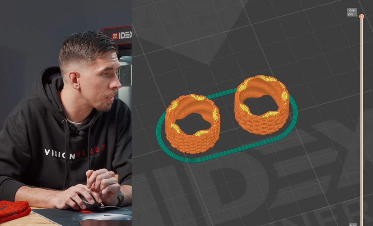 Treinamento Voxel — fatiamento e orientação de peça na tela do software