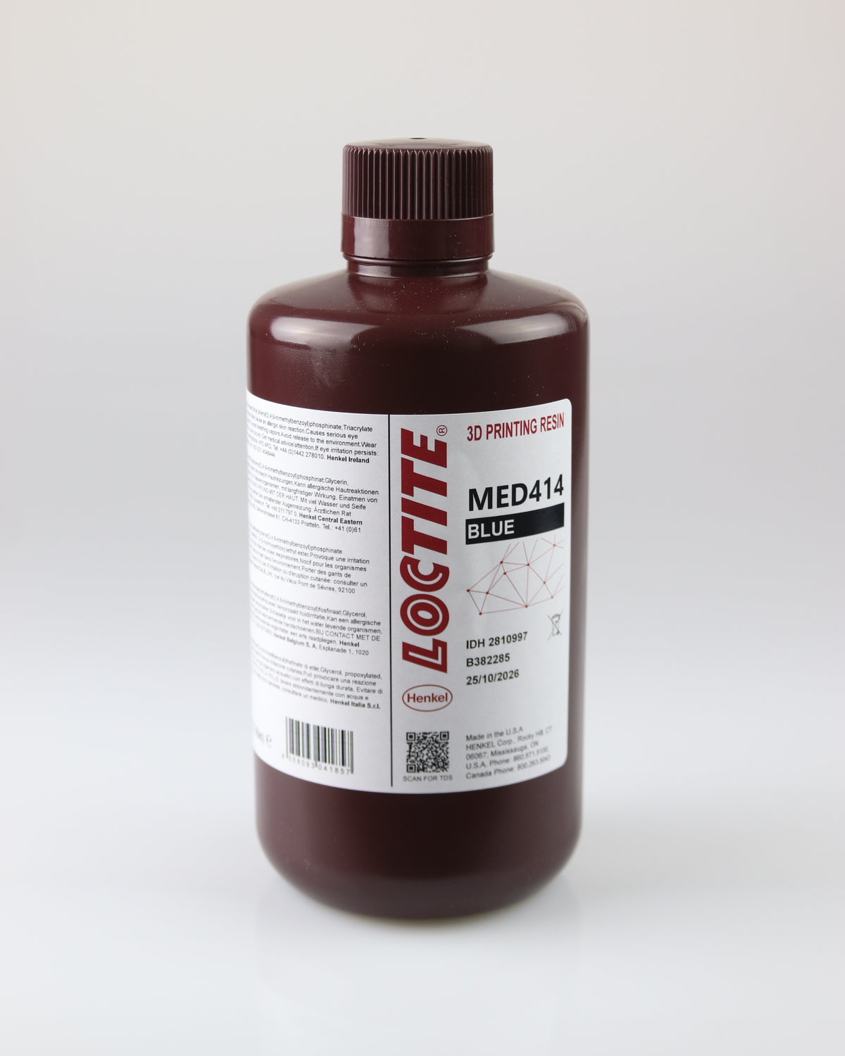 Resina Loctite 3D - MED414 - Preço do kg — frasco Azul